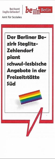 Bildvergrößerung: Der Bezirk Steglitz-Zehlendorf plant schwul-lesbische Angebote in der Freizeitstätte Süd