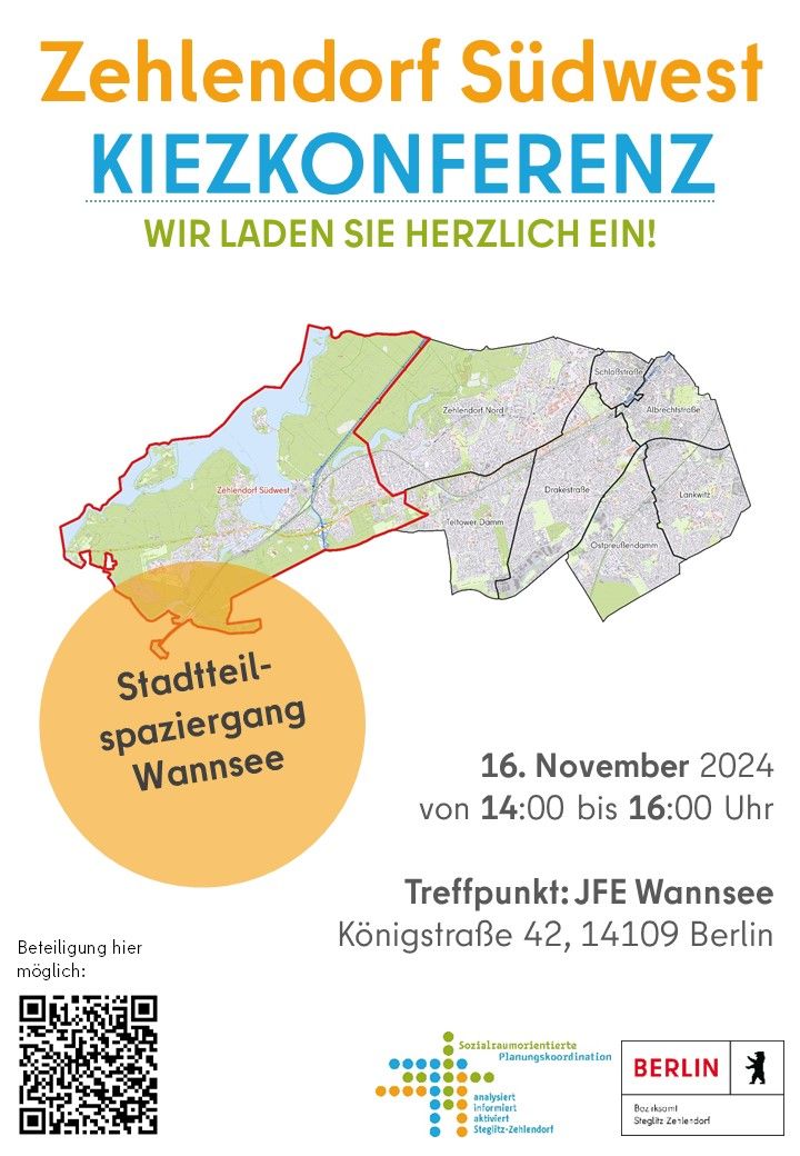 Bildvergrößerung: Flyer für die Kiezkonferenz in der Bezirksregion Zehlendorf Südwest