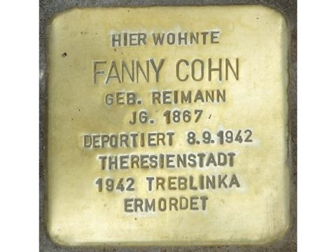 Stolperstein Fanny Cohn, Foto:H.-J. Hupka, 2014