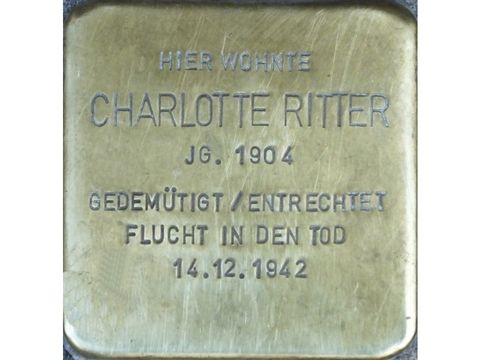 Bildvergrößerung: Stolperstein Charlotte Ritter