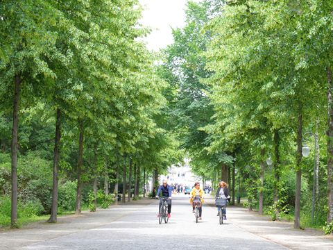 Berlin deutschland - 8. juni 2019: Unbekannte besuchen tiergarten park garten in berlin