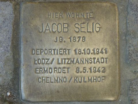 Stolperstein Jacob Selig, Foto: KHMM