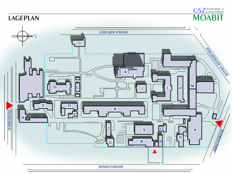 Bildvergrößerung: Lageplan Gesundheits- und Sozialzentrum Moabit