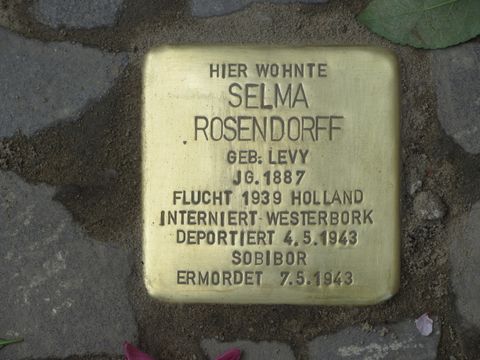 Stolperstein Selma Rosendorff, Foto: F. Siebold, Mai 2013