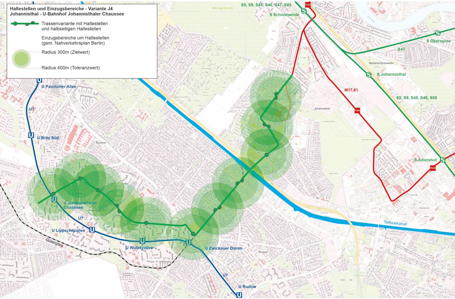 Bildvergrößerung: Streckenverlauf Johannisthal – Johannisthaler Chaussee