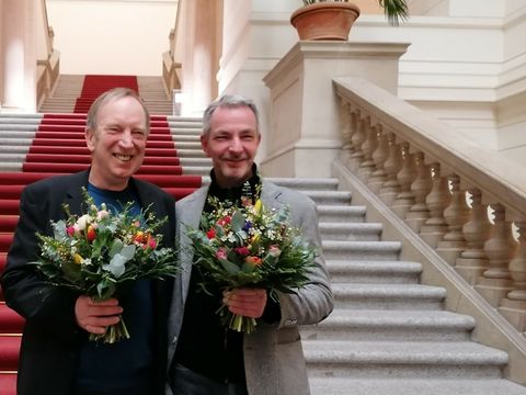 Der scheidende BAB Tom Sello und sein Nachfolger Frank Ebert