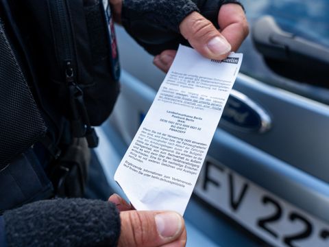 Fahrradstaffel - ausgestellte Verwarnung