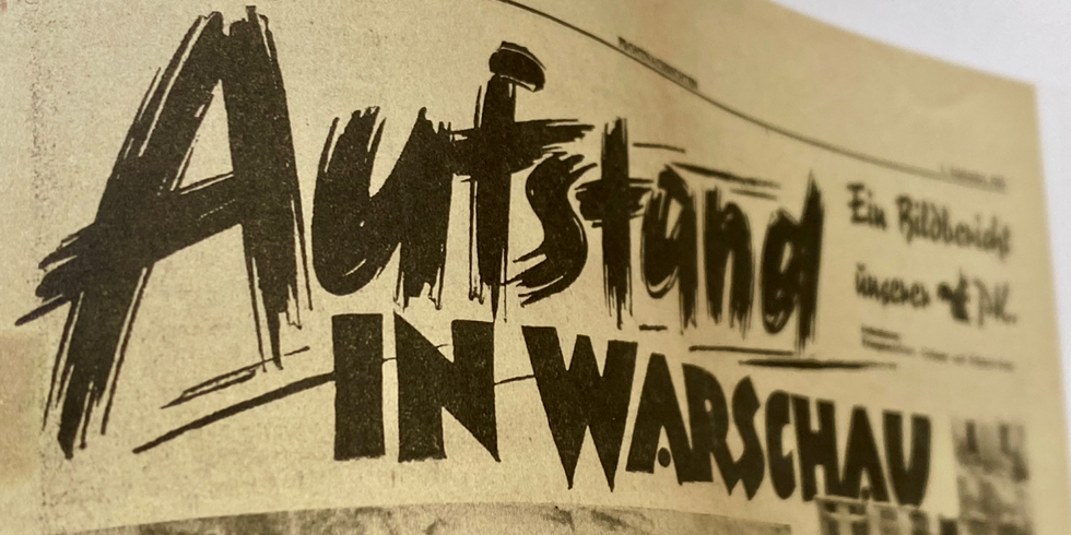 Schlagzeile der »Frontnachrichten« vom 1. September 1944: „Aufstand in Warschau“