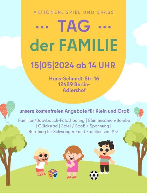 Bildvergrößerung: Plakat für Tag der Familie im Gesundheitsamt Treptow-Köpenick
