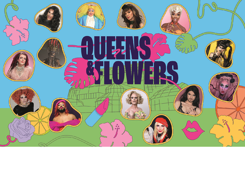 Bildvergrößerung: Header zu Queens & Flowers am 31.08.2024 im Botanischen Garten Berlin mit den Fotos der teilnehmenden Dragkünstler*innen