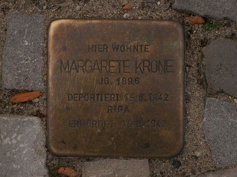 Stolperstein Margarete Krone, 25.08.2012