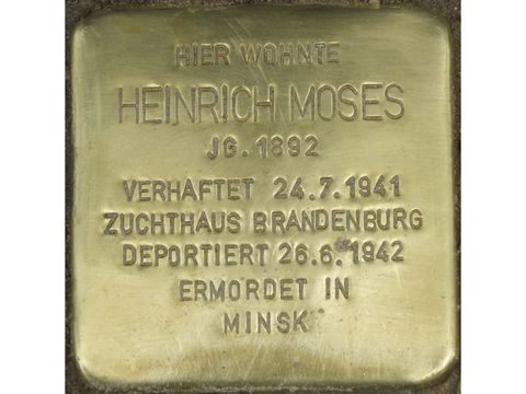 Stolperstein Heinrich Moses, Foto:H.-J. Hupka, 2014