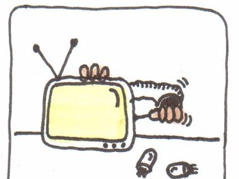 Cartoondarstellung der Branche Fernsehtechnik von Eckehard Plum