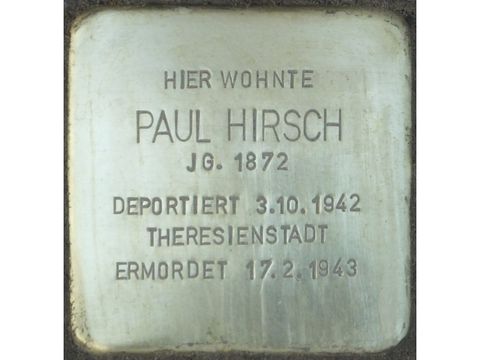 Bildvergrößerung: Stolperstein Paul Hirsch