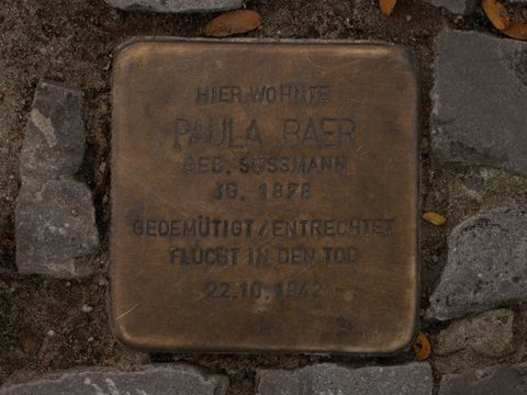 Stolperstein Paula Baer, 25.08.2012