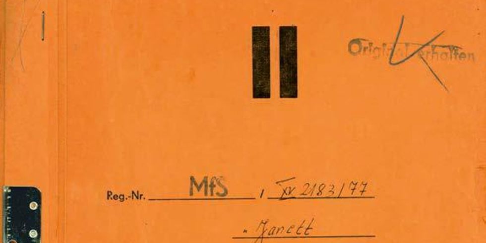 Umschlag einer IM-Akte mit Decknamen „Janett“.