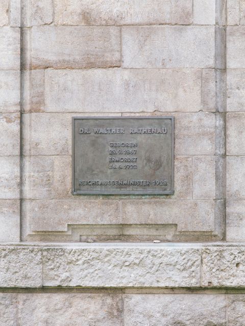 Bildvergrößerung: Gedenktafel für Walther Rathenau