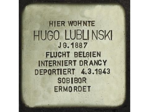 Bildvergrößerung: Stolperstein Hugo Lublinski