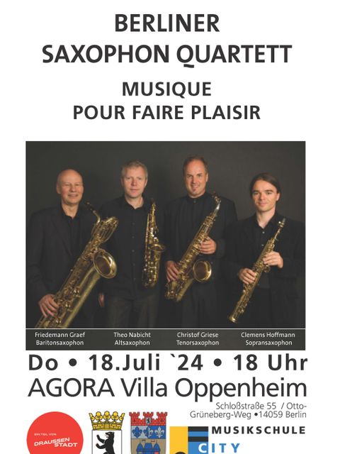 Bildvergrößerung: Berliner Saxophonquartett Plakat 2024