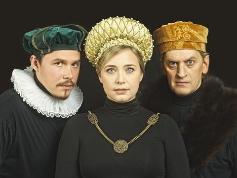 Die Hauptdarsteller im Fugger-Musical: (v.l.n.r.) Stanislav Sergeev, Wietske van Tongeren, Chris Murray