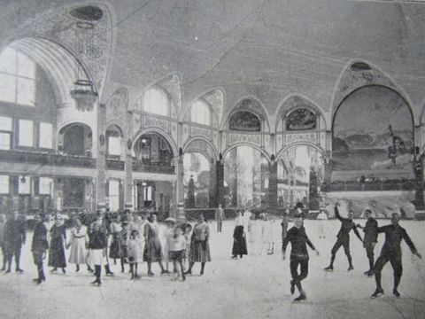 Bildvergrößerung: Eispalast in der Lutherstraße, um 1909, Ausschnitt aus einer Ansichtskarte 