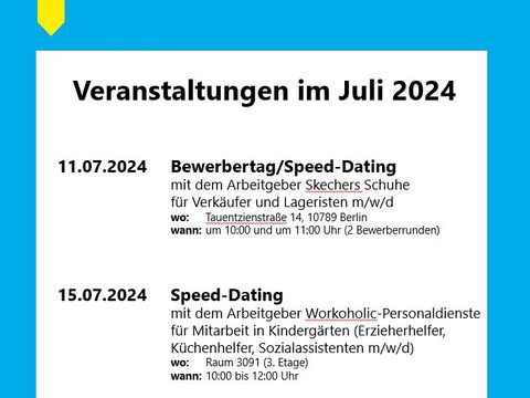 Veranstaltungsübersicht Juli 2024