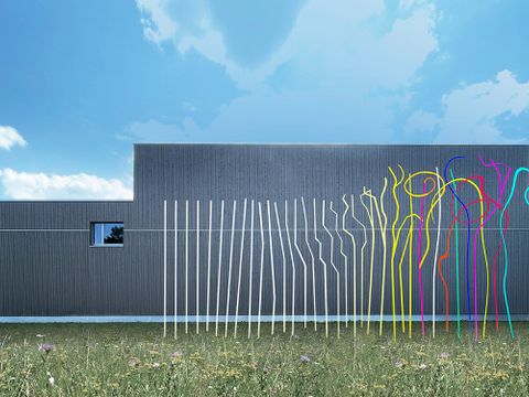 Kunst am Bau Schuldrehscheibe Werneuchener Wiese "Unfolding"