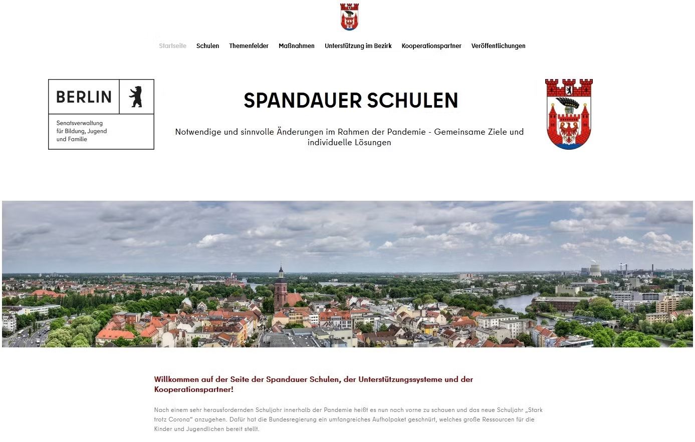 Seite der Spandauer Schulaufsicht