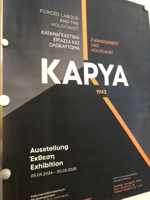 Ausstellung "Karya 1943 - Zwangsarbeit und Holocaust", Dokumentationszentrum NS-Zwangsarbeit in Niederschöneweide 