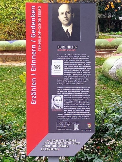 Bildvergrößerung: Gedenktafel für Kurt Hiller