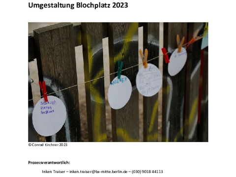 Bildvergrößerung: Dokumentation der Kinder- und Jugendbeteiligung am Blochplatz