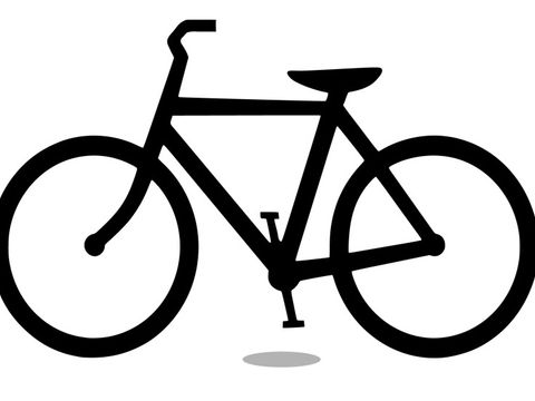 Grafik eines Fahrrades in schwarzweiß