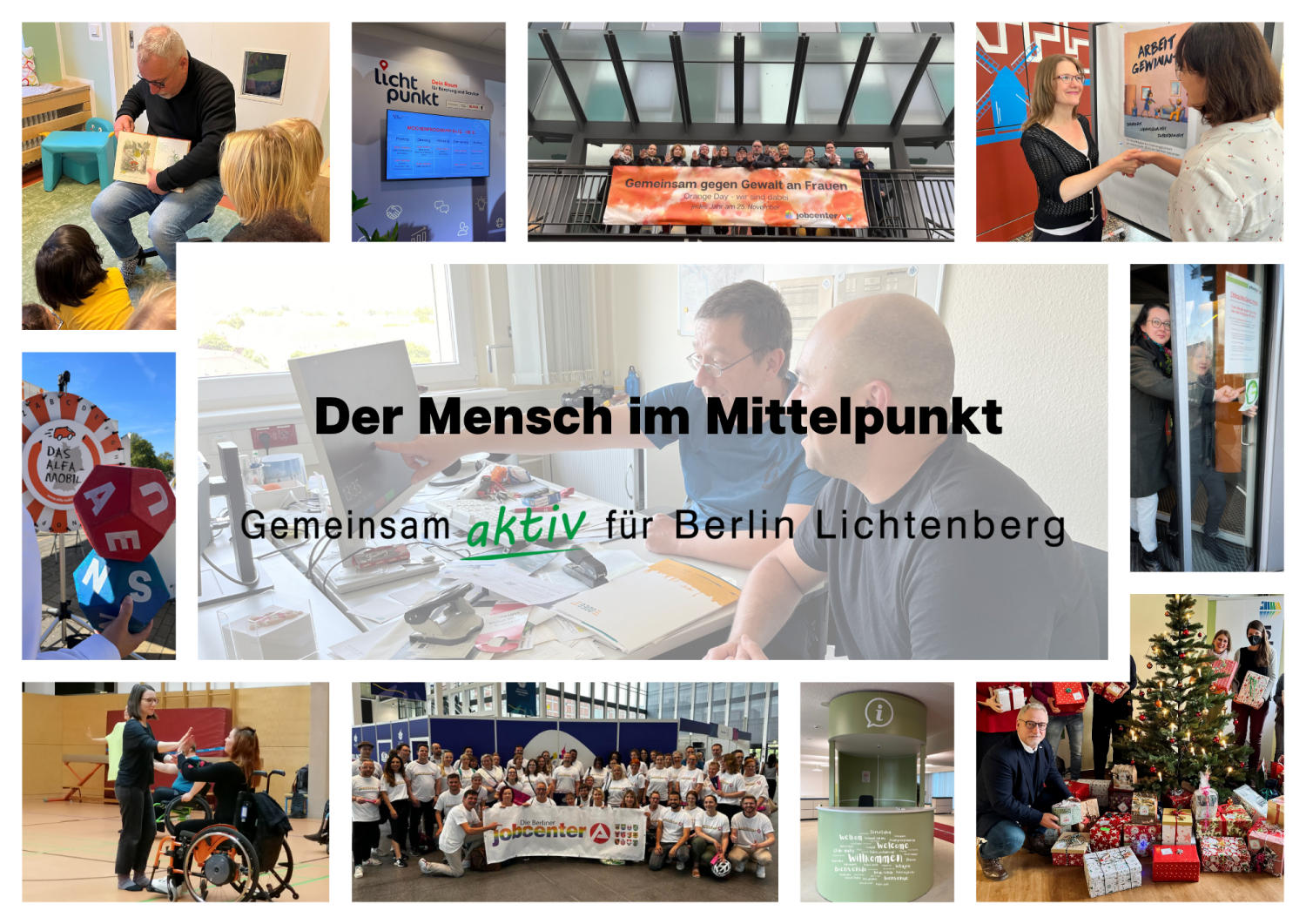 Collage Arbeiten im Jobcenter