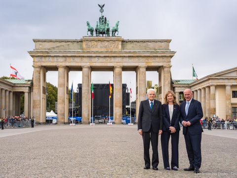 Kai Wegner begrüßt Italiens Präsidenten Sergio Mattarella am 27.09.2024