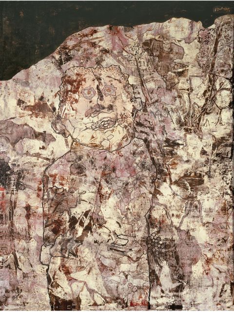 Jean Dubuffet: Passe furtif et décor / Schleichpass und Dekor, 1955, Öl/Leinwand, 116 x 89 cm