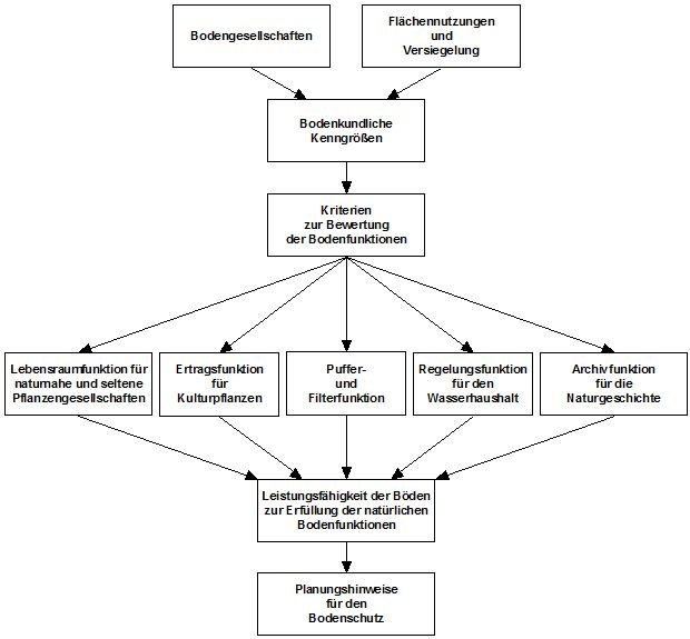 Abb. 1: Schema zur Bewertung der Bodenfunktionen