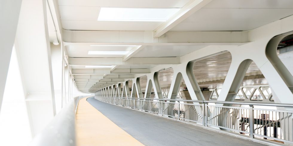 footbridge in door at day