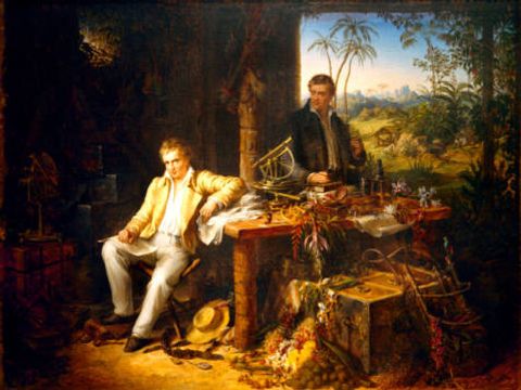 Alexander von Humboldt und sein Begleiter Bonpland am Orinoco