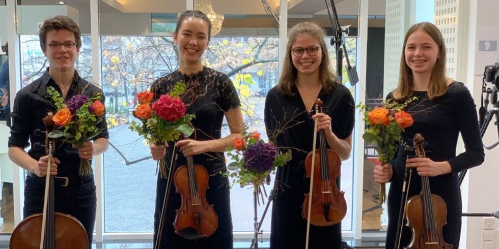 Das Streichquartett der Musikschule City West "Prinzquartett". 