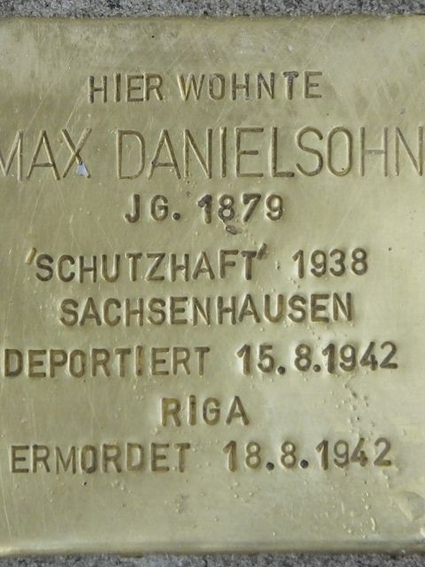 Stolperstein Max Danielsohn, Foto:H.-J. Hupka, 2014