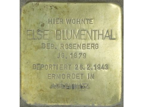 Bildvergrößerung: Stolperstein Else Blumenthal