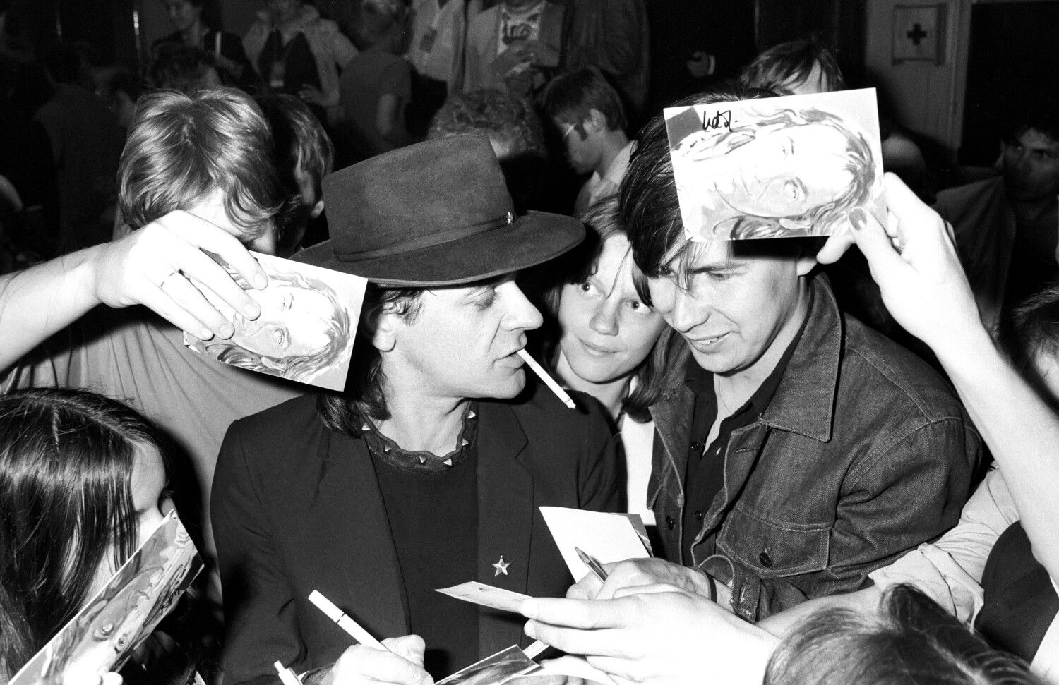 Udo Lindenberg mit russischen Fans, Moskau, 02.08.1985