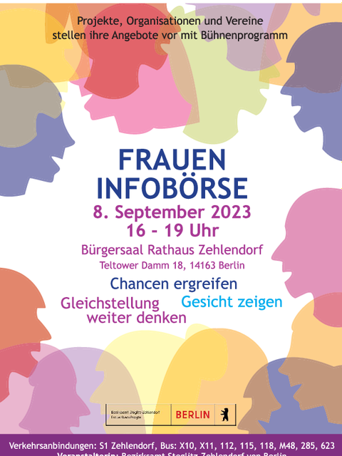 Plakat zur Fraueninfobörse 2023