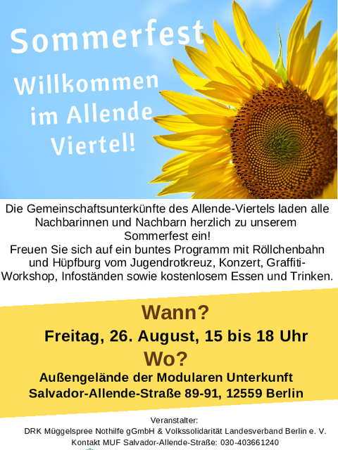 Bildvergrößerung: Sommerfest Willkommen im Allende Viertel