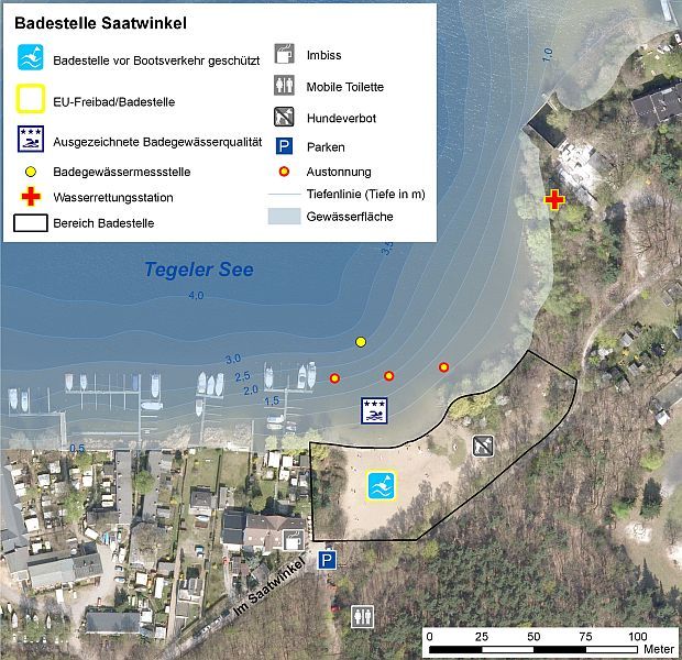 Abb. 2: Infrastruktur der Badestelle Saatwinkel
