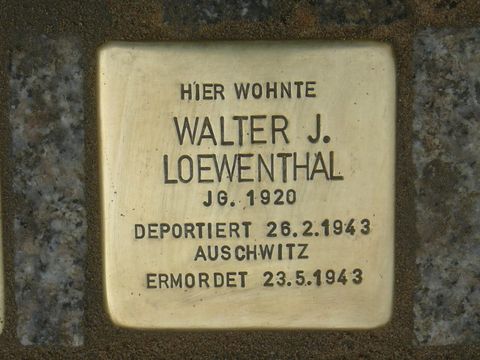 Stolperstein für Walter J. Loewenthal