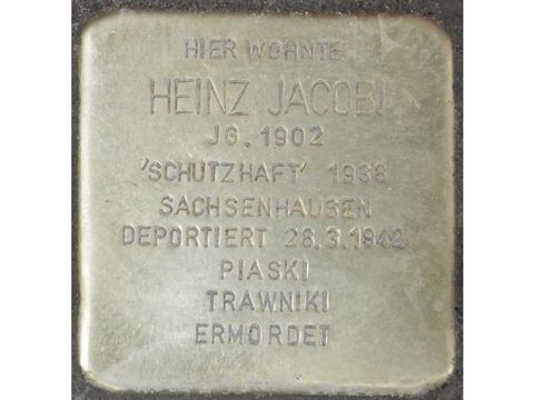 Bildvergrößerung: Stolperstein Heinz Jacobi