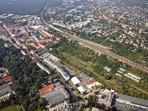 Ehemaliger Güterbahnhof Köpenick: Blick nach Nordwesten (Herbst 2016)