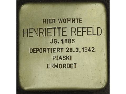 Bildvergrößerung: Stolperstein Henriette Refeld