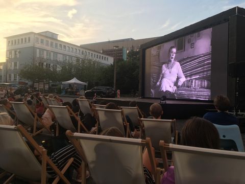 Abendstimmung beim Campus-Kino